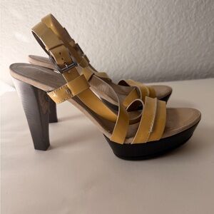 Tod’s Yellow Patent Leather Wedge Sandals | Designer Summer Platform Heels